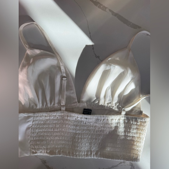 White Satin Crop Top Cami XS - Picture 2 of 3